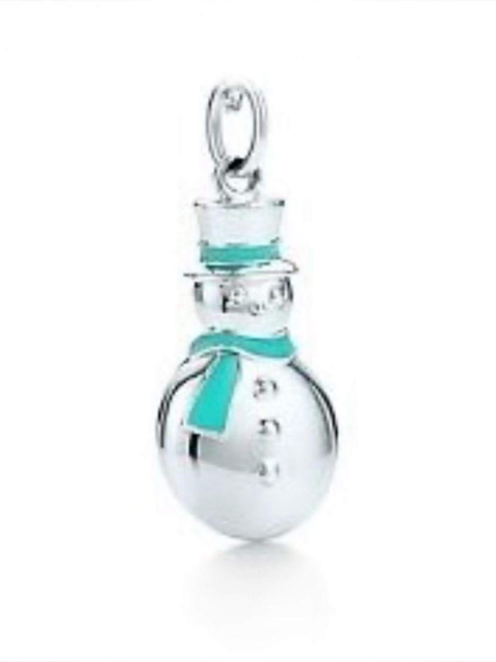 🩵 Tiffany & Co. Blue Enamel and Sterling Silver Snowman Charm Pendant